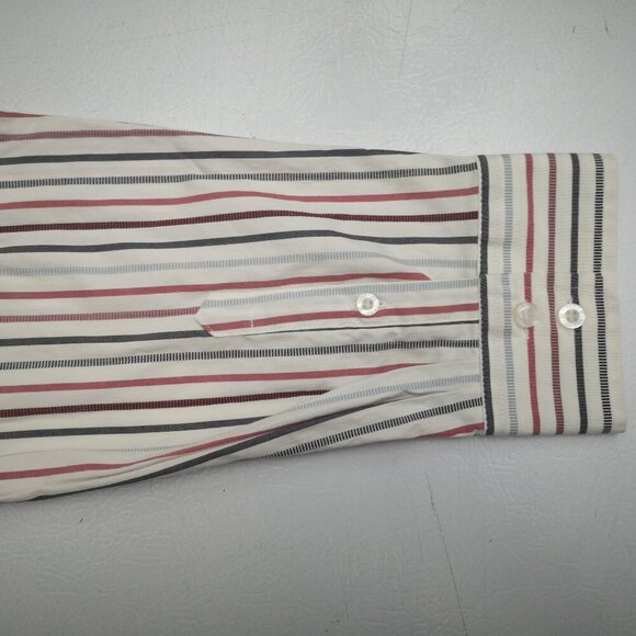 Tabi Wrinkle Resistant Stretch Ladies Size XL Red Grey White Striped Shirt - Picture 7 of 10